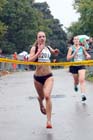 Emelia Gorecka brings Aldershot Farnham and District home to victory in the senior womens 4 stage relay at the ERRA Mens 6 and Womens 4 Stage Road Relays, Sutton Park, Birmingham Road Relays.